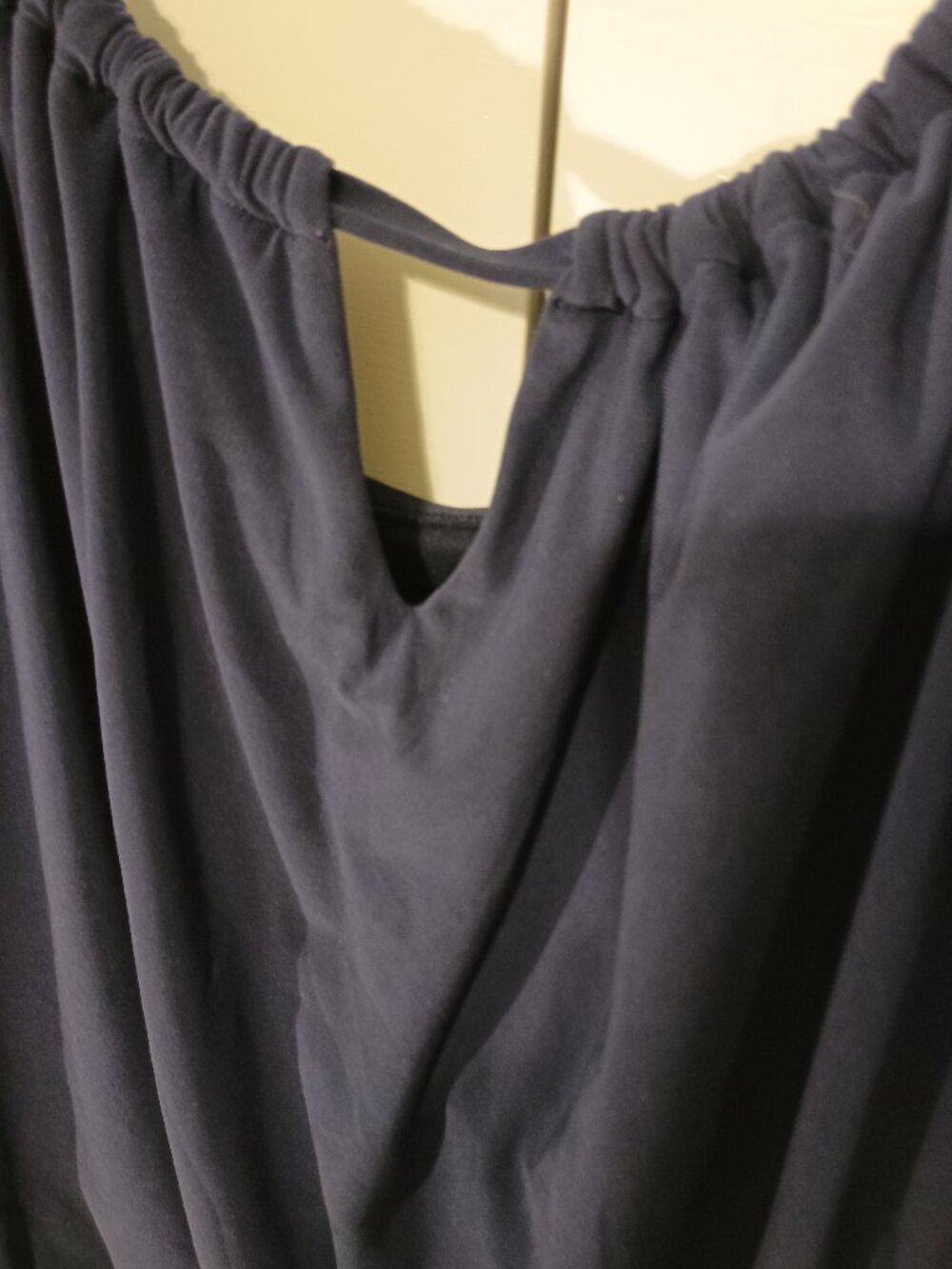 Aqua Green Navy Blouson Romper Swim Cover Up XL Adjustable Straps Built In Short - Picture 4 of 8